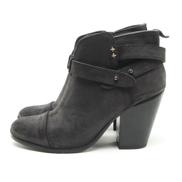 Rag & Bone Harrow Suede Leather Ankle Boots Booties Women EU 38 Black - Picture 7 of 14